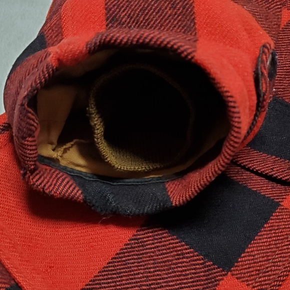 1950s Vintage Woolrich Woolen Mills Mackinaw Red Plaid Wool Hunting Jacket L - Picture 11 of 16